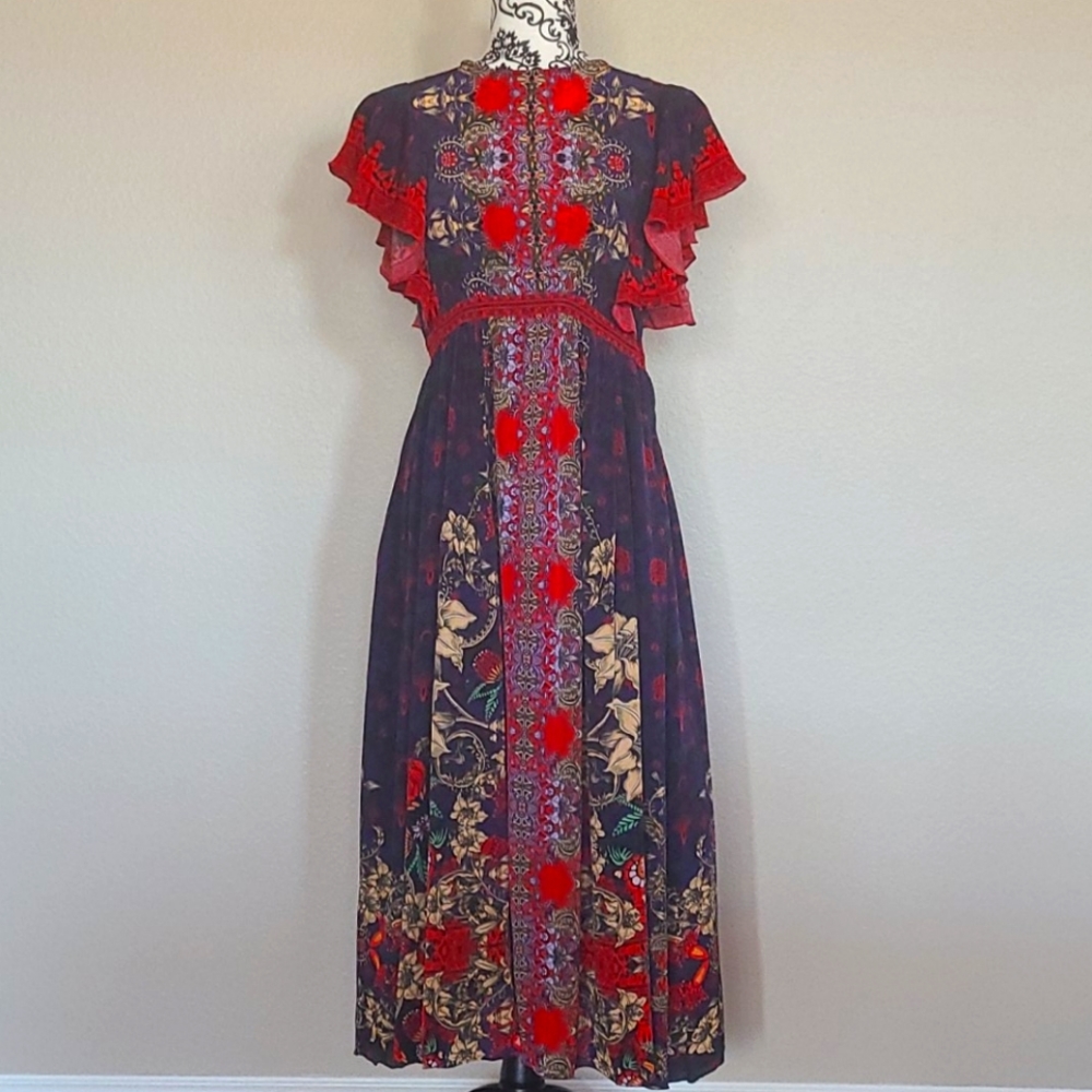 Silky Anthropologie Maxi Dress